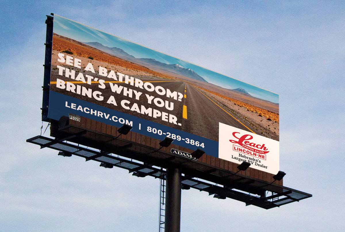 Leach Camper Sales billboard