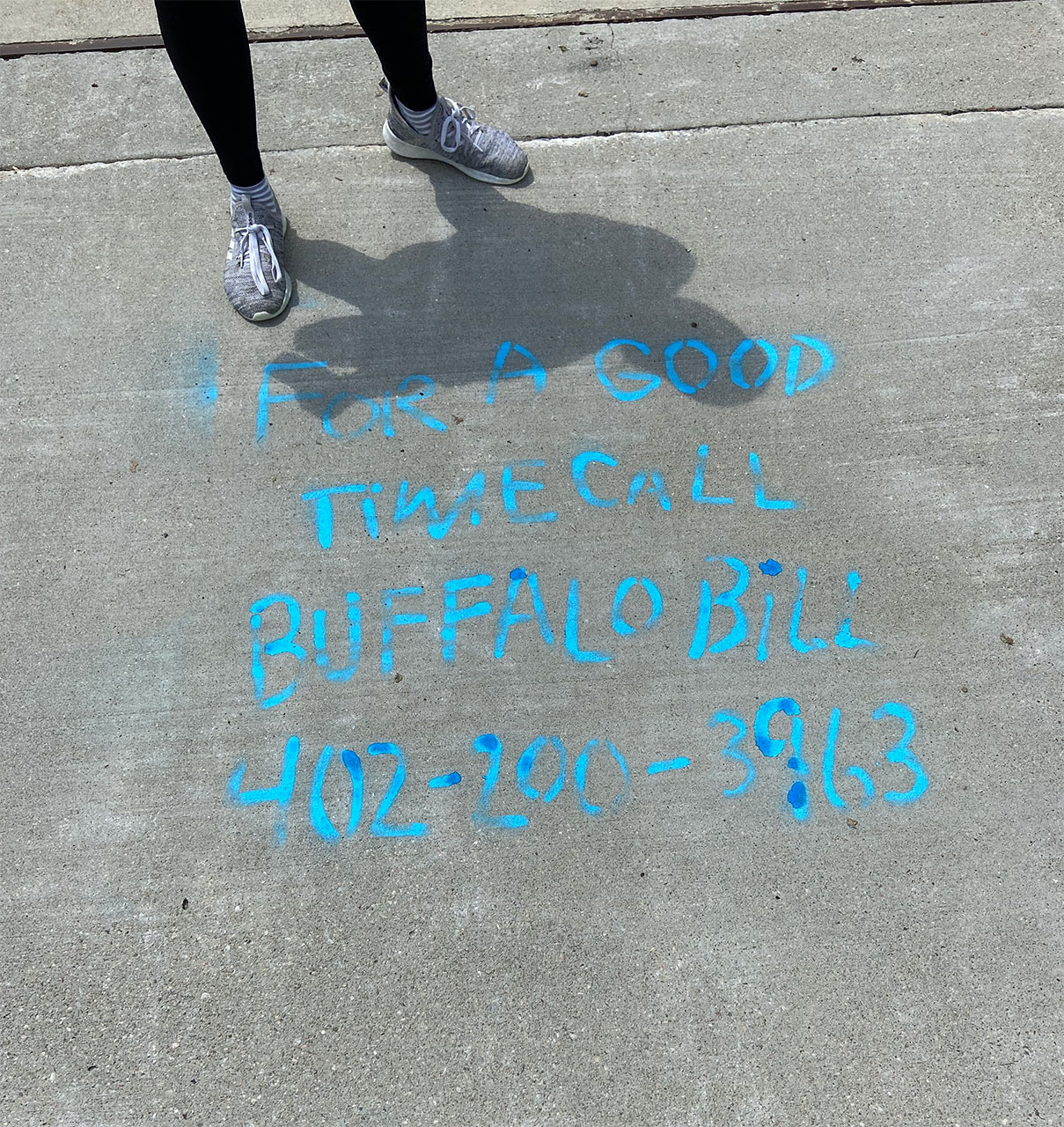 Buffalo Bill sidewalk chalk
